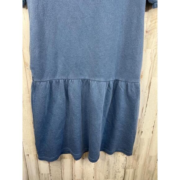 Caslon Casual Blue Dress Short Puff Sleeves Round Neck Size XXS Pockets - Picture 8 of 12